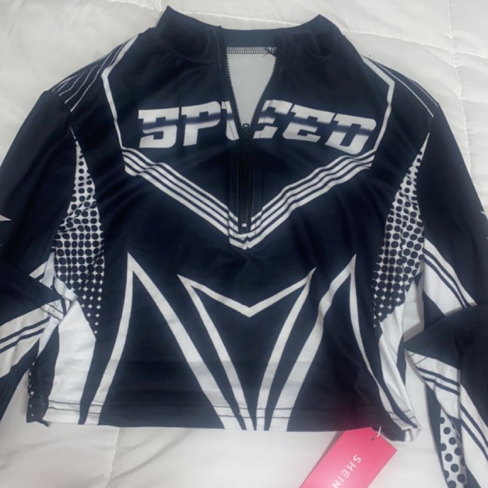 SHEIN racing crop top